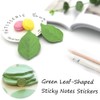 5 Packs Green Leaf-Shaped Sticky Notes Stickers Removable Self-Stick Notes