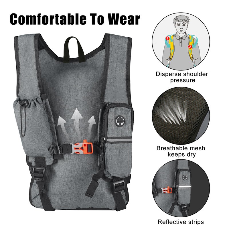 FUNANASUN Hiking Backpack, Small, 16L Foldable Backpack with Back Ventilation,