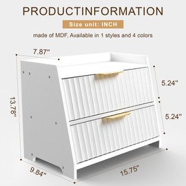 Txcucc Large Bread Box, White, Double Layer Wooden