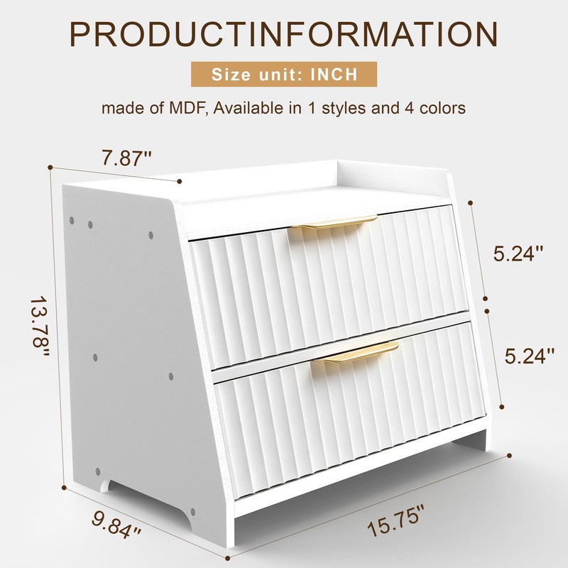 Txcucc Large Bread Box, White, Double Layer Wooden