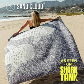 Sand Cloud Extra Large Turkish Beach Towel - Free 100% Organic Cotton Yarn Quick Dry for Beach, Picnic, Blanket or Bath As Seen on Shark Tank Marine Life (Whale XL)