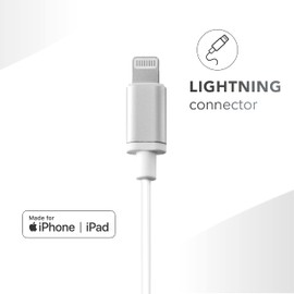 Music Sound | Ergonomic Wired In-Ear Headphones with Lightning MFI Connector - White