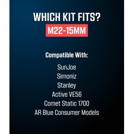 McKillans® M22-15mm Pressure Washer Quick Connect Kit, M22-15mm to 3/8" Male Female Quick Disconnect Kit for Power Washer (Stainless Steel)