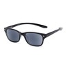 Retro Square Reading Sunglasses in Black with Smoke Lenses by