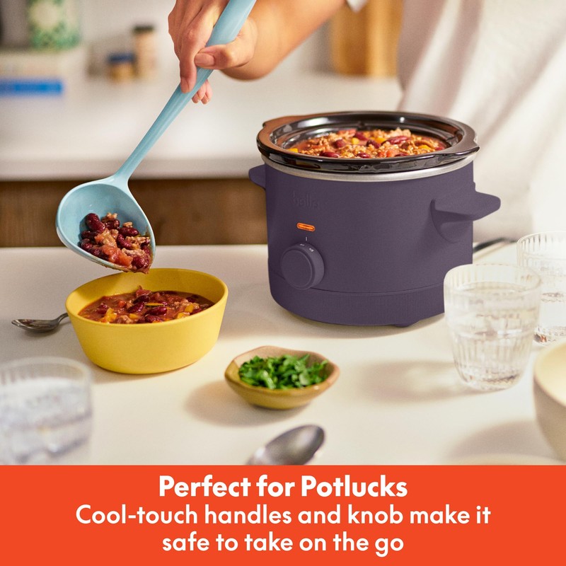 bella 1.5 Qt Slow Cooker with 3 Heat Manual Control,