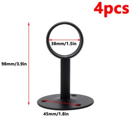 Antrader Curtain Rod Ceiling-Mount Bracket 1 1/2 Inch,4Pcs Ceiling Mount Curtain Rod Brackets Rod End Supports Socket Stainless Steel Ceiling Mount Curtain Rod Bracket