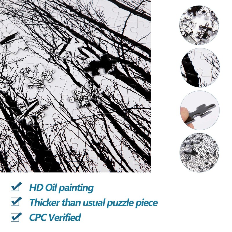 Bgraamiens Puzzle-Forest in Black and White-1000 Pieces Creative Black and