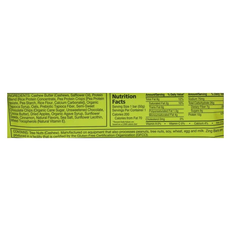 UD_Zing Oatmeal Chocolate Chip Nutrition Bar Case of 12 1.76