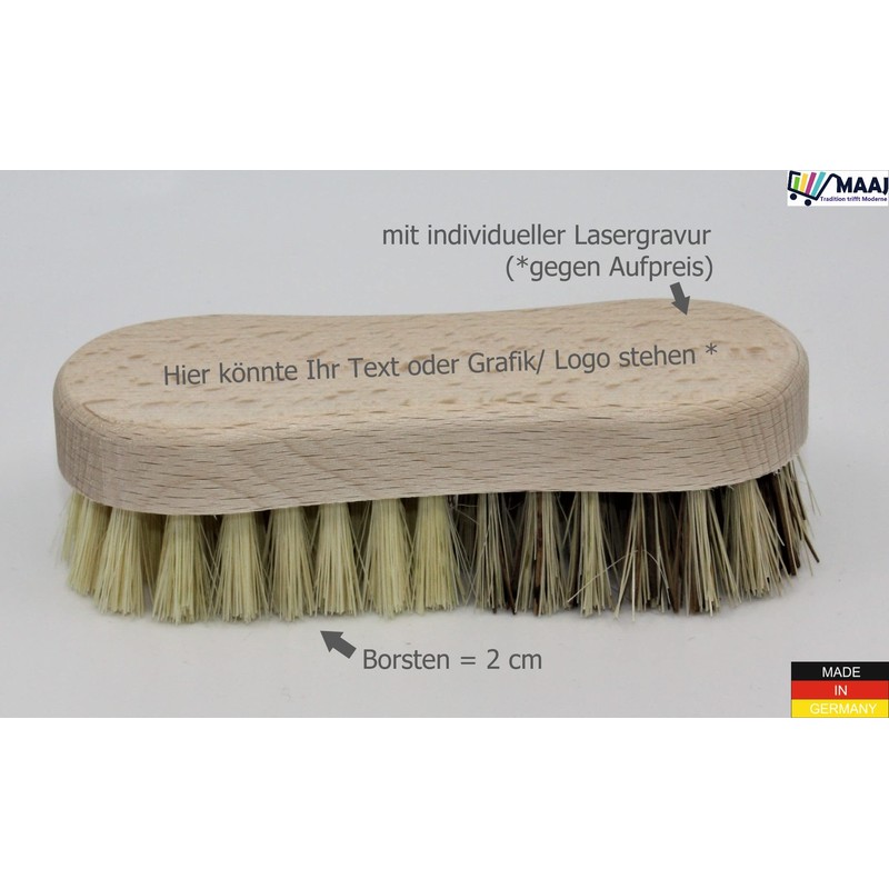 MAAJ Vegetable Brush Mini with Natural Bristles with 2 Hardness