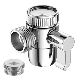 Xiciki 3-Wege-Küchenarmatur-Umsteller, Dusch-Umstellventil, M22 x M24, Messing-Spüle, Wasserhahn-Splitter, T-Adapter für Küchenspüle, Badezimmer, Geschirrspüler und Waschmaschine