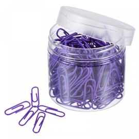 sourcing map Paper Clips Small Size 1.1 Inch Vinyl Coated to Prevent Tearing Pages with Box for Organize Office Home Purple Count 200