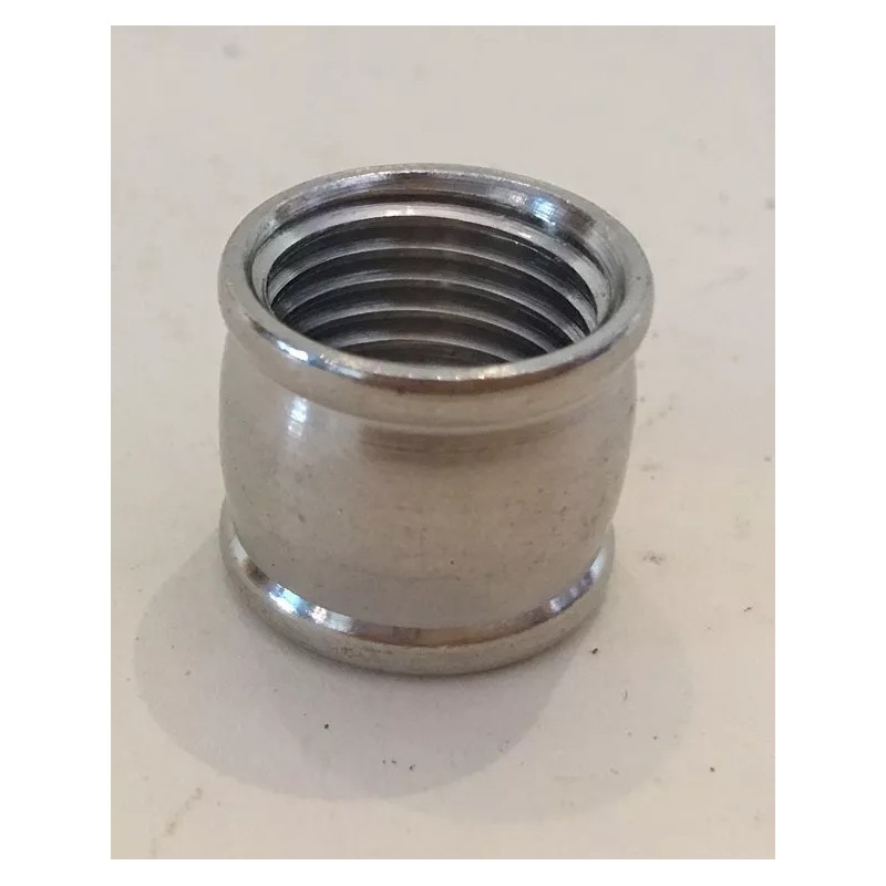 NEW- NICKEL PLATED solid brass coupling thread 1/2" x 3/8"
