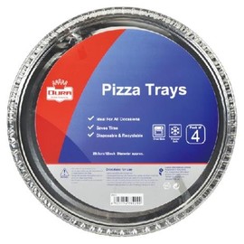 8 Pack 12" 29.5cm Aluminium Foil Pizza Dish Tray Disposable Oven Bake Cook Round