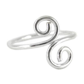 Sosi B. Sterling Silver S-Swirl Adjustable Thumb Ring
