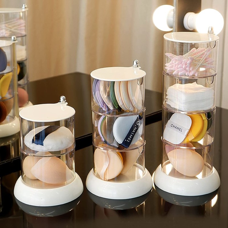 JessLab Stackable Storage, 4 Layers Acrylic Hair Accessory Organizers Containers