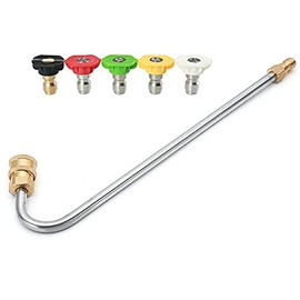 TOTMOX Pressure Lances Lance Extension, Washer Stainless Steel Extension Angled Lance Extension Angled Lance Extension U Type, 5000 PSI 35cm