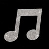 Silver Bling Music Note Car Decal, Waterproof Sparkling Rhinestone Musical