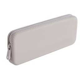 JOVAKIT Rectangle Portable Silicone Cosmetic Bag for Women, Travel Waterproof Makeup Bag Gifts for Women Girls, Zipper Closure Makeup Brush Toiletry Case Travel Storage Organizer Pouch (Grey)