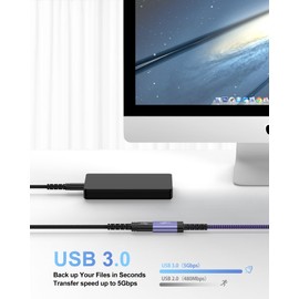 AILKIN USB Extension Cable 6FT, USB Extender, USB 3.0 High Data Transfer Extension Cord, Type A Male to Female Extender Cable Compatible with Keyboard, Hard Drive, Hub, Printer, Camera, Webcam, Phone