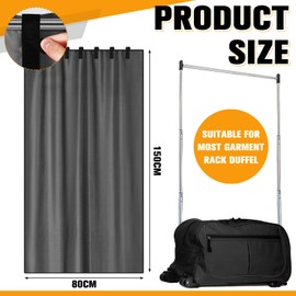 Windkream Privacy Curtain for Dance Bag Suitcase Portable Changing Room Privacy Curtain Without Rack Partition Screens for Dancer Backstage Accessories, Camping, Window Shades(Gray)