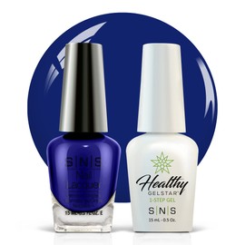 SNS Nail UV Gel and Nail Polish Lacquer Combo, Enchanted Evening - Googly Eyes (Blue) - Long-Lasting Nail Color, Gel & Lacquer Duo Lasts 14 Days - UV Lamp Required - 0.5 Fl Oz