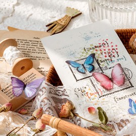 RoserRose Pack of 120 Butterfly Sample Sticker Set - Transparent Decorative Stickers - Scrapbooking Stickers - for DIY Photo Albums, Diary, Notebook, Calendar (Style A)