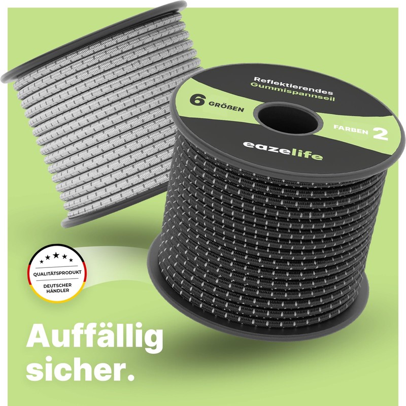Rubber Cord on Reel - Reflective, Weatherproof, Cut to Size,