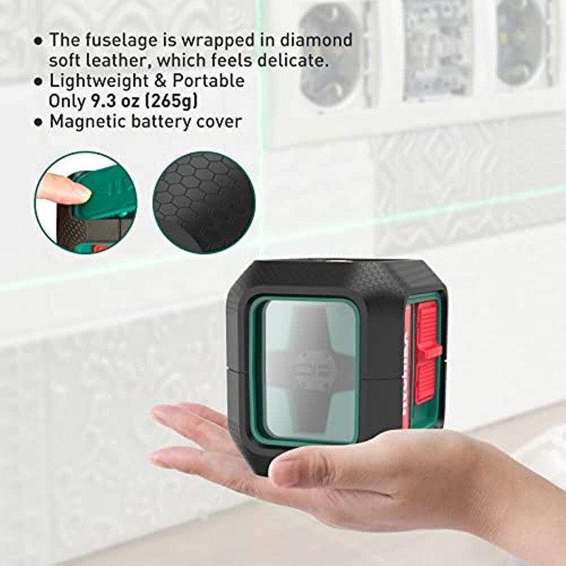 HYCHIKA 50 Ft Green Laser Line Level Rechargeable Laser Level