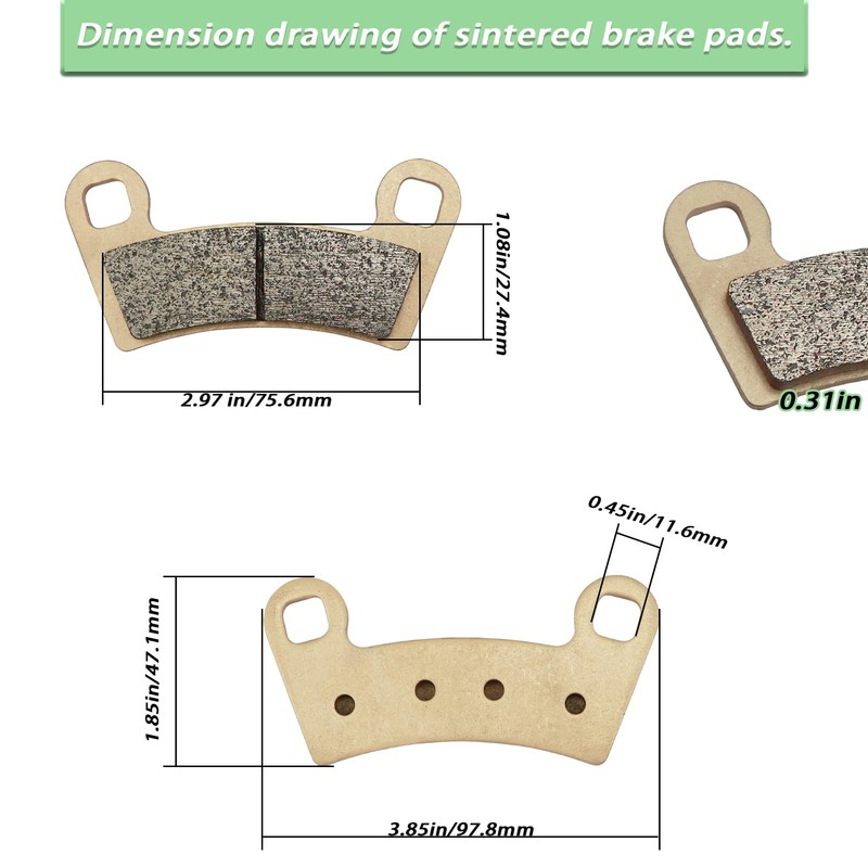 Sintered Front & Rear Brake Pads for Polaris General 1000
