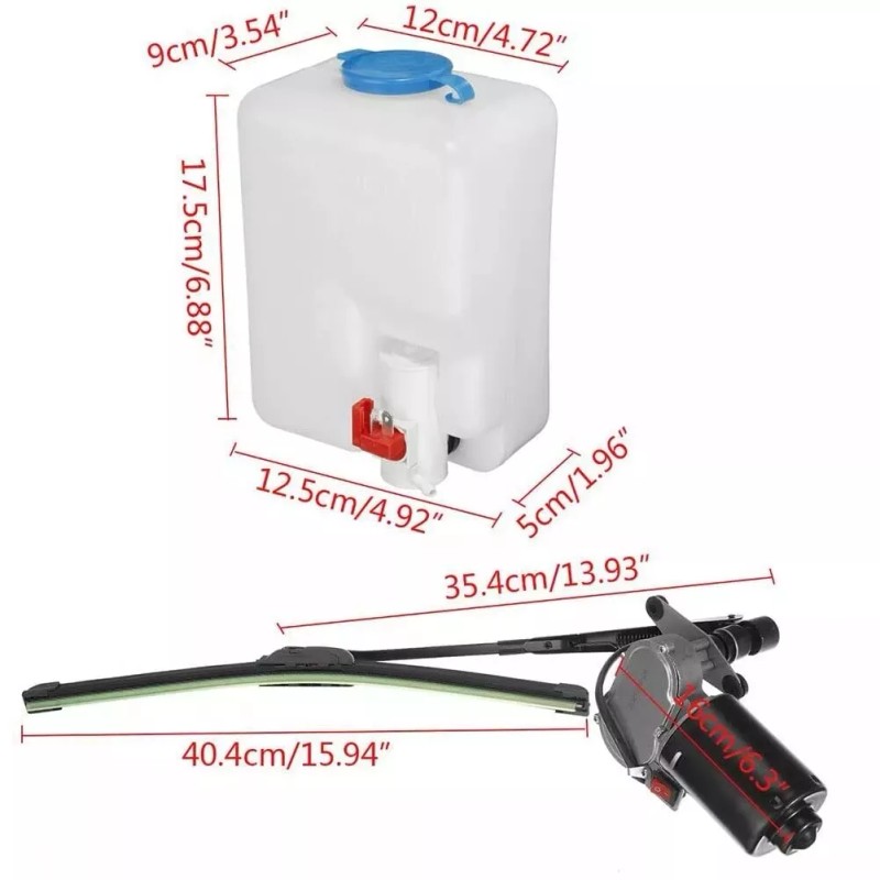 LIANGREN 12V Electric Windshield Wiper Motor Kit+Wiring For Polaris Ranger