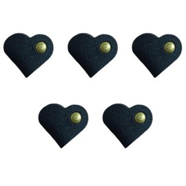 SaveSooo Cord Clip Earphone Storage Earphone Clip Wired Earphone Wrap Black 5pcs Cable Clip Leather Winding Tie Organize Anti-lost Multipurpose