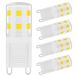 SNBIHIBE G9 LED Bulb 2W,25W Halogen Light Bulbs Equivalent 250LM,120V Mini T4 G9 Bi-Pin Base 6000K Daylight White,No Flicker, for Bathroom, Vanity, Ceiling Lamp, Home Lighting 5Pack