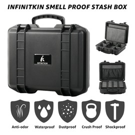 INFINITKIN Smell Proof Box, Large Airtight Storage Box with Combination Lock – Waterproof & Durable Smell Proof Container for Travel & Home, Great Gift Choice