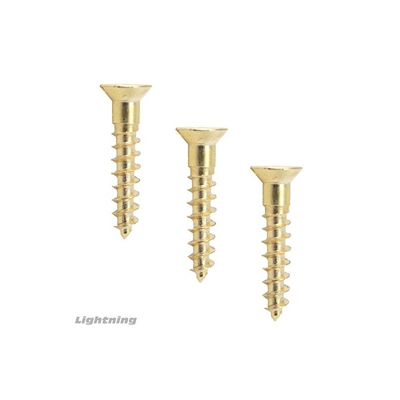Slotted Flat Head Wood Screw Solid Commercial Brass #1X3/8 Qty