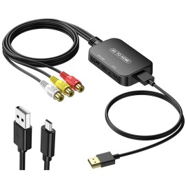 Viagkiki RCA to HDMI Adapter,AV Converter,RCA Female to HDMI Converter Composite Audio...