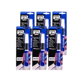 Miracle Sealants Miracle Grout Pen Recolors and Restores Grout Lines, White, 6 Pack
