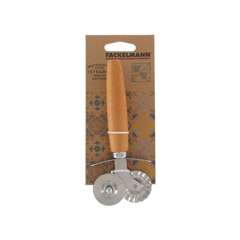 Fackelmann, doppia rotella tagliapasta, 16 cm, Sybaris, manico in legno.