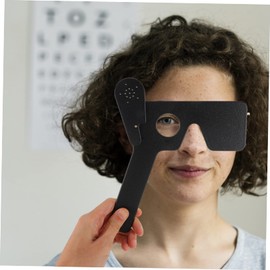 Healeved 1pc Blindfold Glasses Black Eye Exam Tool Eye Occluder for Eye Exam Occluder Pinhole Eye Patch Test Tool Kid Glasses Black Glasses Pin Hole Plastic