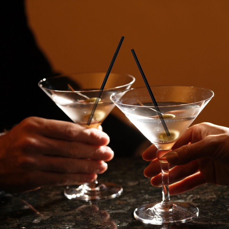 SYLVA-250 Black Cocktail Straws-Strong & Sustainable-made from Sugarcane Straws,Drinking Straws