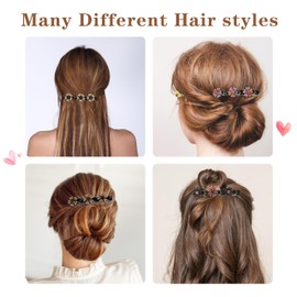 Buer Homie braided hair clips, sparkling crystal stone braided hair clips, women's hair jewellery， Set of 4 (snowflakes)