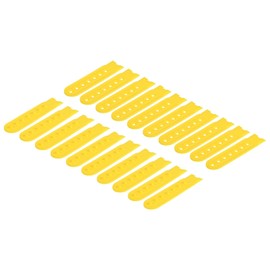 sourcing map 10 Pairs Snapback Strap Cover, 7 Holes Plastic Adjustable Hat Snap Buckle Replacement for Caps Repairing (Light Yellow)