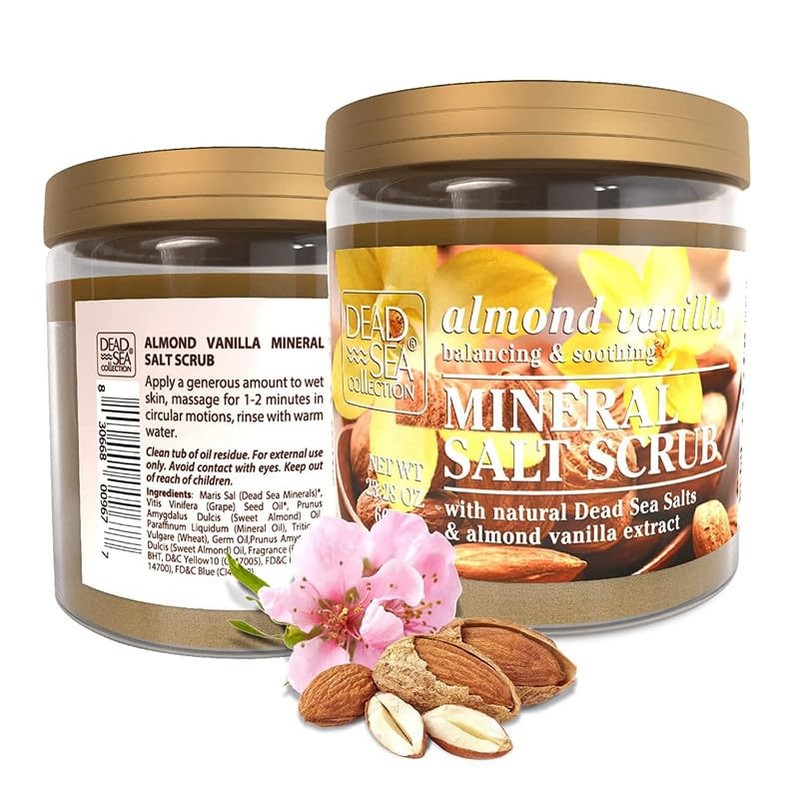 Dead Sea Collection Almond Vanilla Salt Scrub – Exfoliating Body