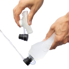 CuloClean - Bidé portátil con botella flexible (500 ml, 17.5 onzas) - Ideal para viajes, senderismo, inodoro o camping. Ultraligero (34 g, 1.2 oz). Incluye CuloClean (negro), botella flexible y