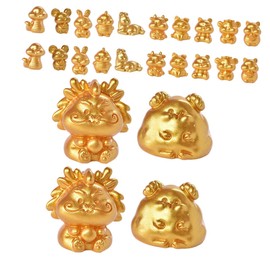 HOMSFOU 24pcs Miniature Resin Chinese Zodiac Animal Figurines Ornaments for Home Decor Office Decorations and Year Creative Tabletop Decorations