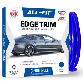 All-Fit Automotive Car Door Edge Protector – Universal DIY Edge Trim to Prevent Scratches & Dings – Flexible Adhesive Molding Trim for Cars, Trucks & SUVs (10 Ft - Blue)