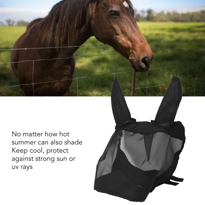 Horse Face Cover Fine Mesh Fly Guard Breathable Prevent Bites