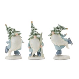 Melrose Set of 3 Gnome with Ski and Skate Christmas Tabletop Decorations 7.5"