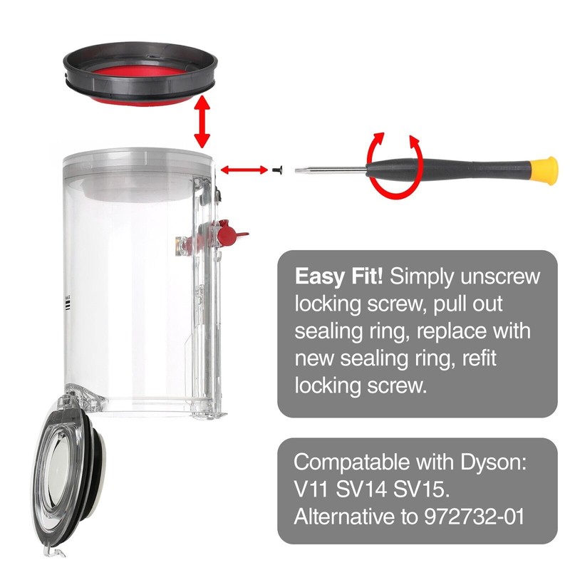 Masterpart Dust Bin Bucket Fixed Sealing Ring Upper Shroud Compatible