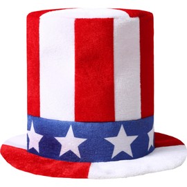 COSLAND 4th of July Hats for Kids Boys American Flag Top Hat, Red, Kid