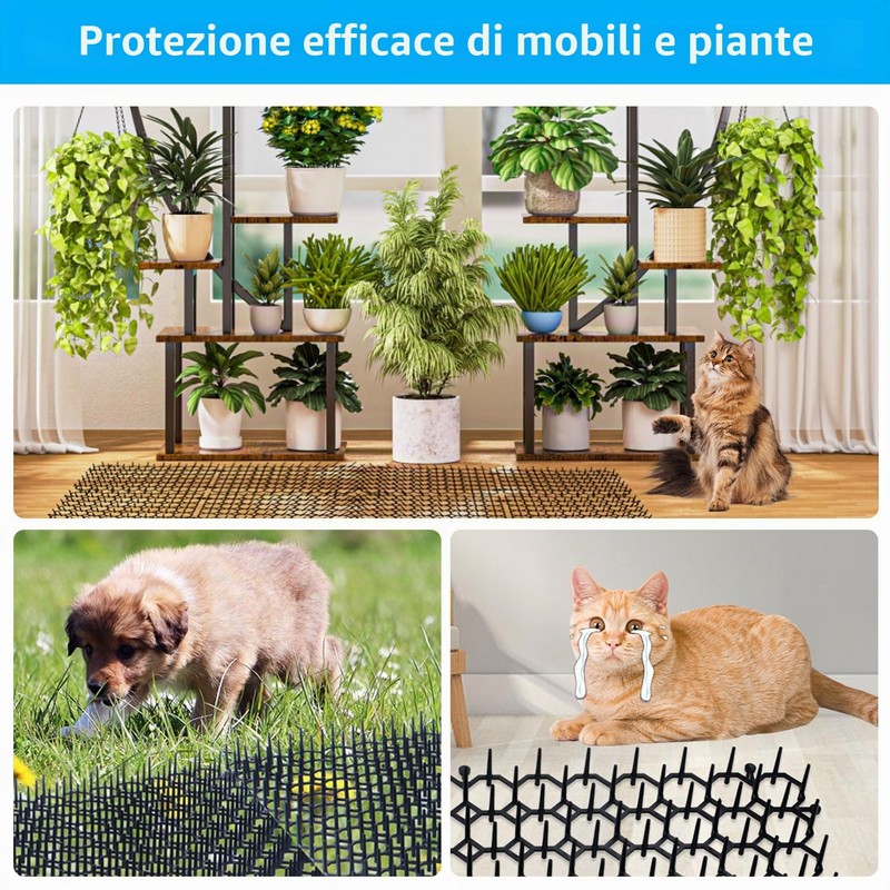 12Pz Dissuasore per Gatti Repellente in Plastica,Tappetino RepellenteGattio